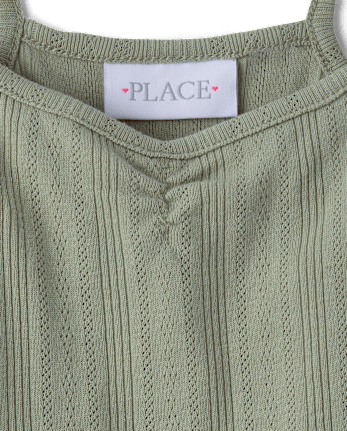 Girls Pointelle V-Waist Dress