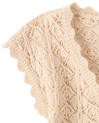 Girls Scalloped Crochet Shrug