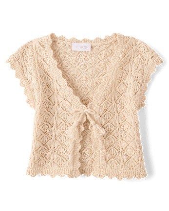 Girls Scalloped Crochet Shrug