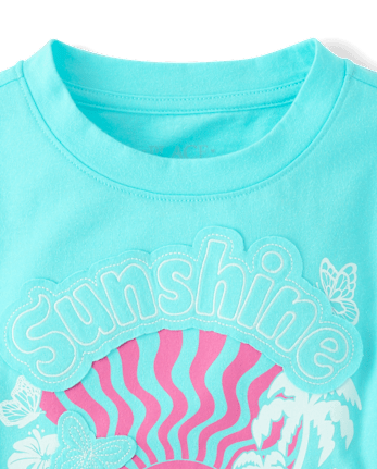 Girls Applique Vacation Top