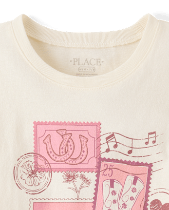 Girls Western Stamps Graphic Tee