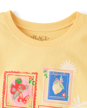Girls Summer Stamps Graphic Tee