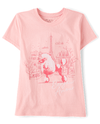 T-shirt graphique caniche pour filles