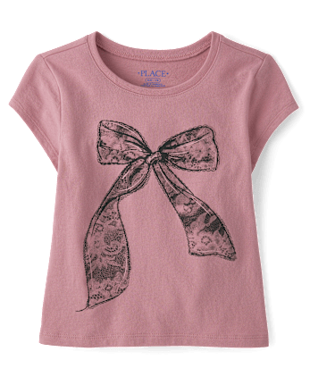 Girls Bow Graphic Baby Tee