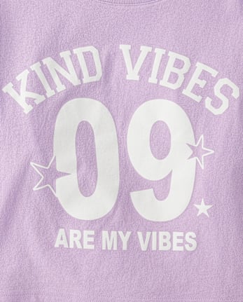 T-shirt graphique court et décontracté Girls Kind Vibes