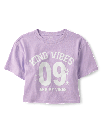 T-shirt graphique court et décontracté Girls Kind Vibes