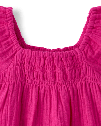 Toddler Girls Tassel Gauze Flutter Top