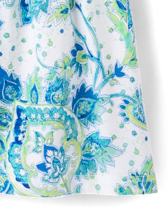 Débardeur à smocks à motifs cachemire pour petites filles
