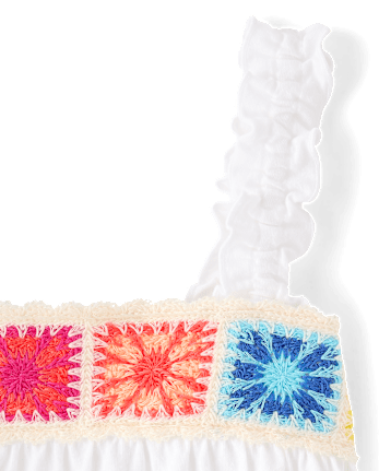 Débardeur à volants en crochet pour petites filles