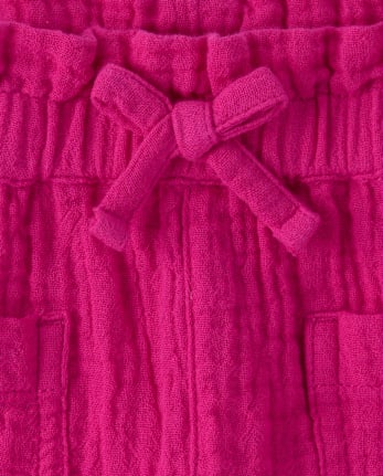 Shorts en gaze à taille haute pour bébés et petites filles