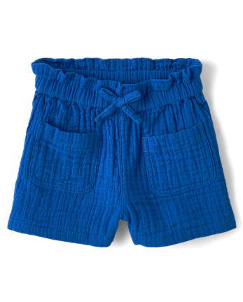 Baby And Toddler Girls Gauze Paperbag Waist Shorts