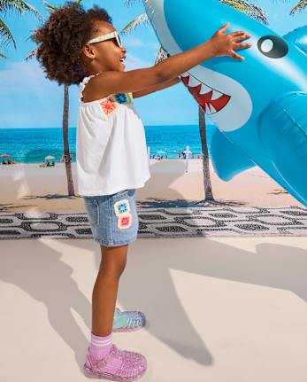 Shorties en jean crochetées pour bébés et petites filles