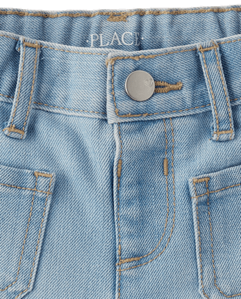 Baby And Toddler Girls Crochet Shortie Jean Shorts