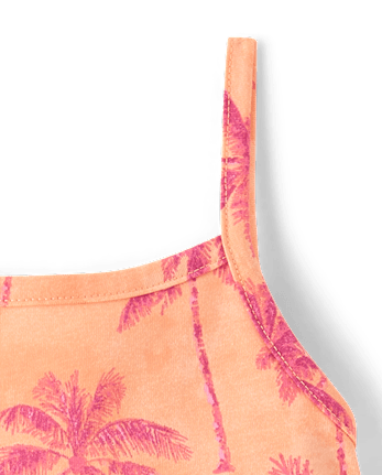 Robe à bretelles à motif palmier pour bébés et petites filles