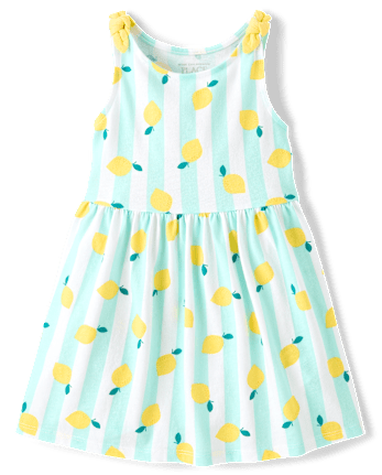 Robe imprimée à bretelles nouées pour bébés et petites filles