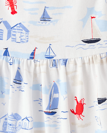 Robe imprimée à bretelles nouées pour bébés et petites filles