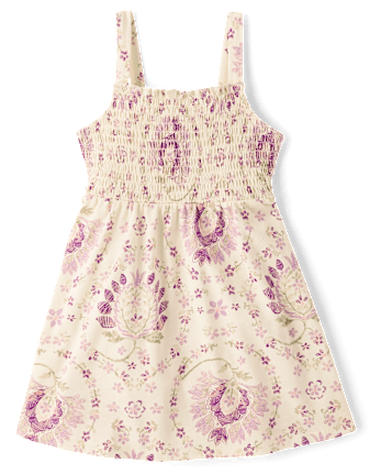 Baby And Toddler Girls Floral Paisley Smocked Dress
