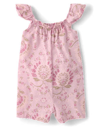 Baby And Toddler Girls Floral Paisley Flutter Romper
