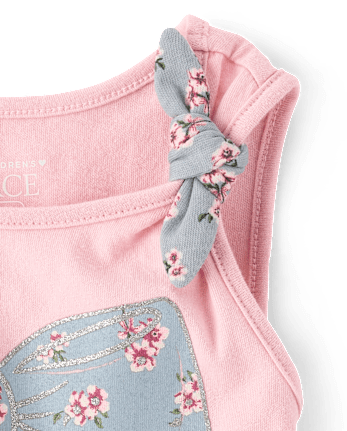 Toddler Girls Glitter Floral Bow 2-Piece Outfit Set