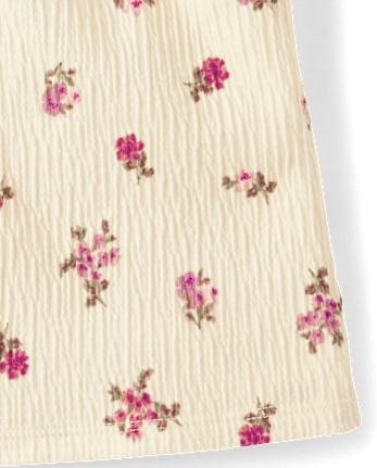 Débardeur à volants froissés à fleurs pour petites filles