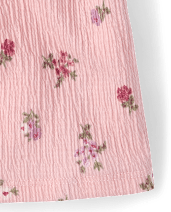 Toddler Girls Floral Crinkle Ruffle Tank Top