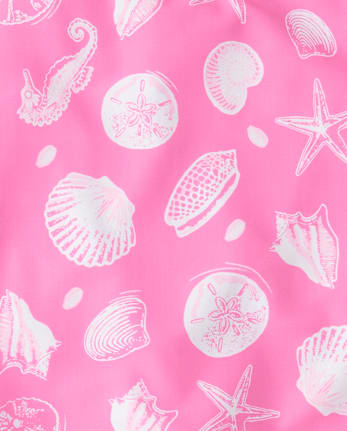 Baby And Toddler Girls Seashell Ruffle Tankini Swimsuit