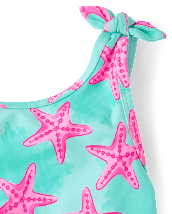 Baby And Toddler Girls Starfish Peplum One Piece Swimsuit