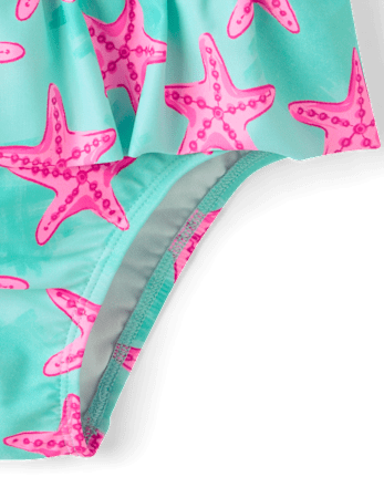 Baby And Toddler Girls Starfish Peplum One Piece Swimsuit