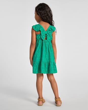 Robe à œillets et nœud dans le dos pour bébés et petites filles