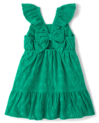 Baby And Toddler Girls Eyelet Bow Back Dress