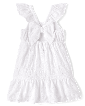 Baby And Toddler Girls Eyelet Bow Back Dress
