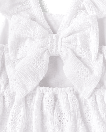 Baby And Toddler Girls Eyelet Bow Back Dress