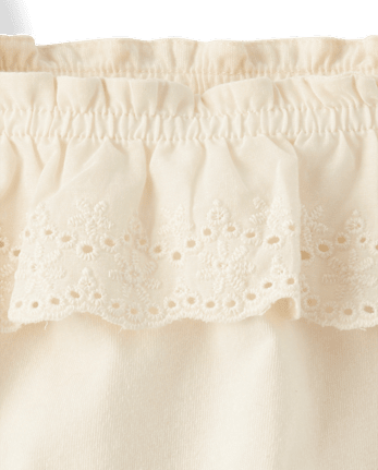 Baby And Toddler Girls Embroidered Eyelet Ruffle Top