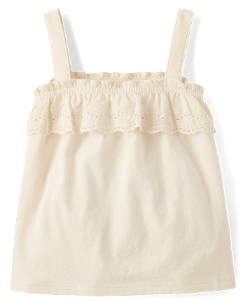 Haut à volants brodé à œillets pour bébés et petites filles