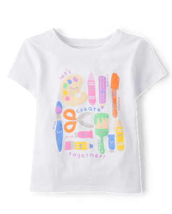 Baby And Toddler Girls Art Supplies Graphic Tee