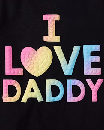 Baby And Toddler Girls Rainbow Love Daddy Graphic Tee