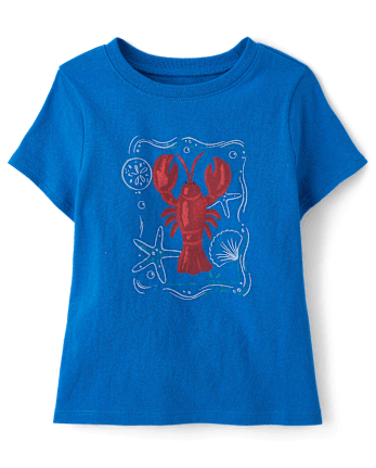 Baby And Toddler Girls Lobster Graphic Tee