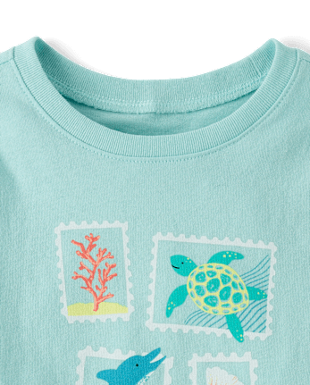 Baby And Toddler Girls Animal Stamps Graphic Tee