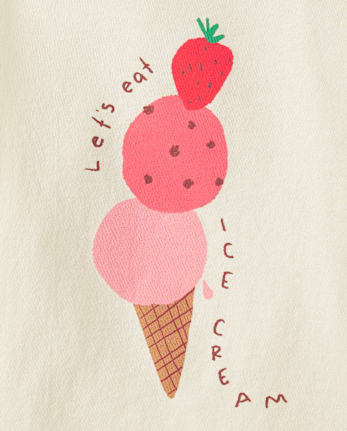 Baby And Toddler Girls Ice Cream Cone Graphic Tee