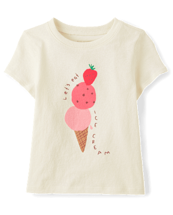 Baby And Toddler Girls Ice Cream Cone Graphic Tee
