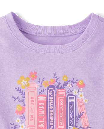 T-shirt graphique pour bébés et petites filles avec des livres