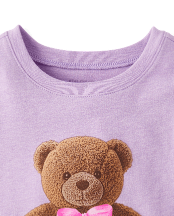 Baby And Toddler Girls Teddy Bear Graphic Tee
