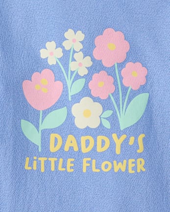 Baby And Toddler Girls Daddy's Little Flower Graphic Tee