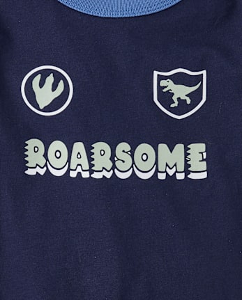 Baby And Toddler Boys Roarsome Graphic Ringer Tee