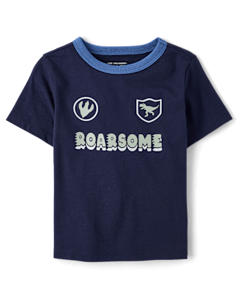 Baby And Toddler Boys Roarsome Graphic Ringer Tee