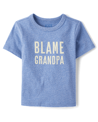 Baby And Toddler Boys Blame Grandpa Graphic Tee