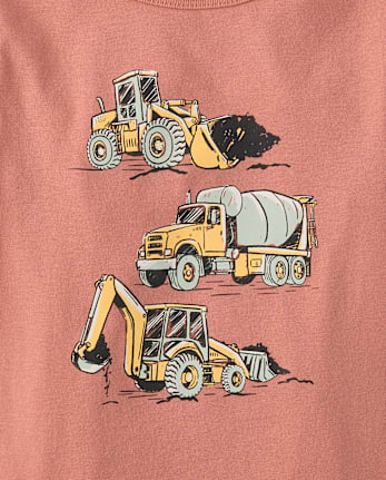 Baby And Toddler Boys Construction Vehicle Graphic Tee