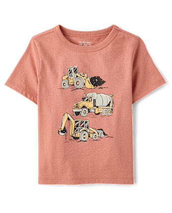Baby And Toddler Boys Construction Vehicle Graphic Tee