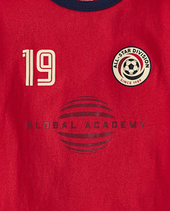 Boys Soccer Graphic Ringer Tee