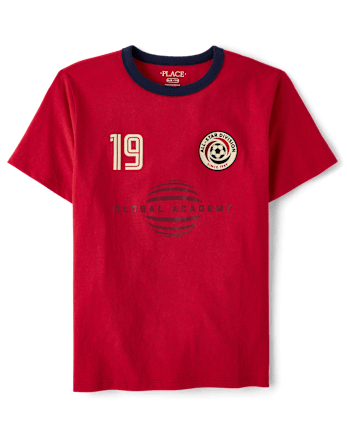 Boys Soccer Graphic Ringer Tee